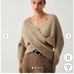 Cozy Charcoal Wrap Loose Knit Sweater